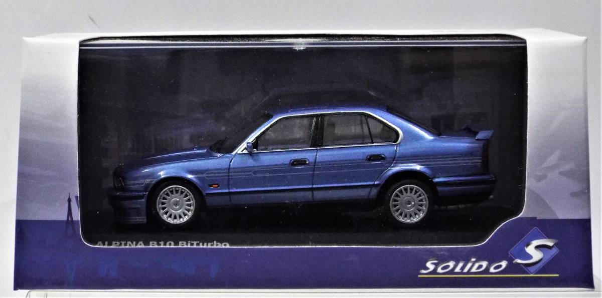 【ソリド】1/43 BMW 5シリーズ アルピナ B10 BiTurbo (E34) 4ドアセダン 1989年 メタリックブルーのダイキャスト製ミニカー 並行輸入品