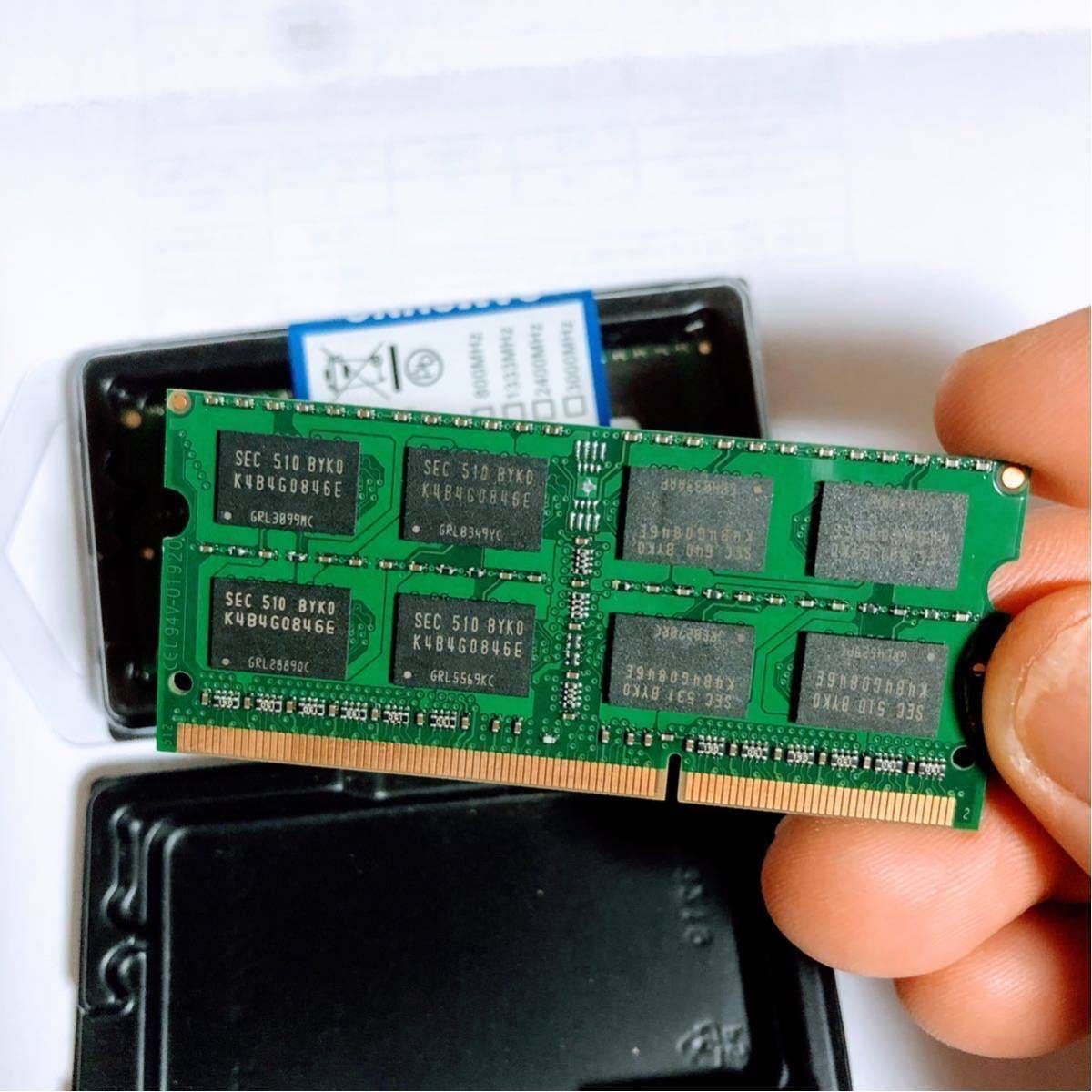 8GBx2枚16GBセット新品 未開封 Samsung DDR3 1600MHz PC3L-12800S SODIMM 204pinノートPC メモリ_画像4