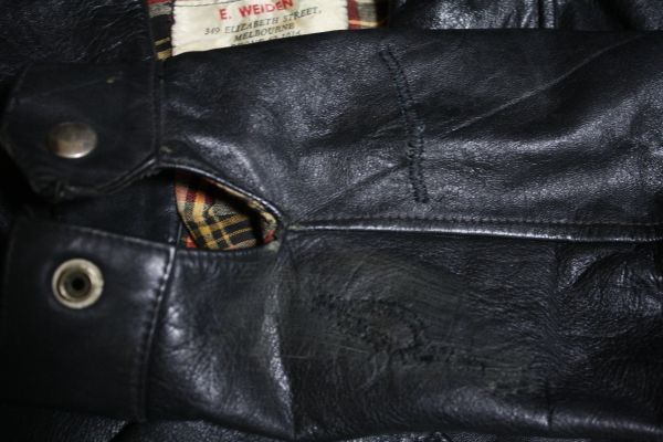  deformation sause collar 60s 70s Vintage E WEIDEN leather rider's jacket #UK long Jean euro Australia motorcycle 80s 90s