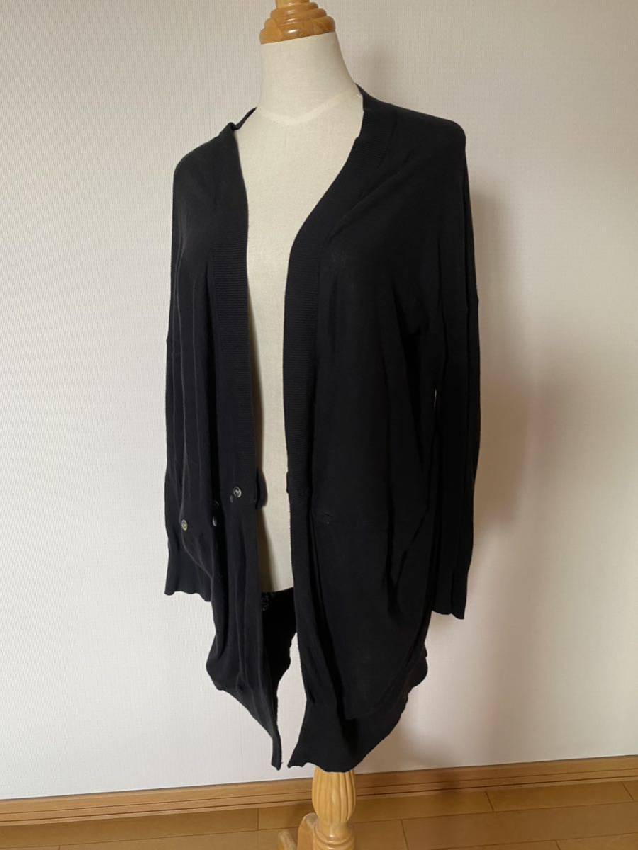  Sunao Kuwahara knitted cardigan gown cardigan * black black * cotton knitted 