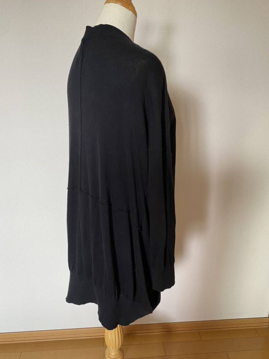  Sunao Kuwahara knitted cardigan gown cardigan * black black * cotton knitted 