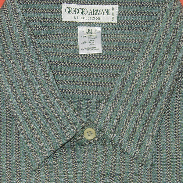 イタリア製 90年代 アルマーニ サイズ16 1/2 42 長袖シャツ Giorgio Armani デッドストック