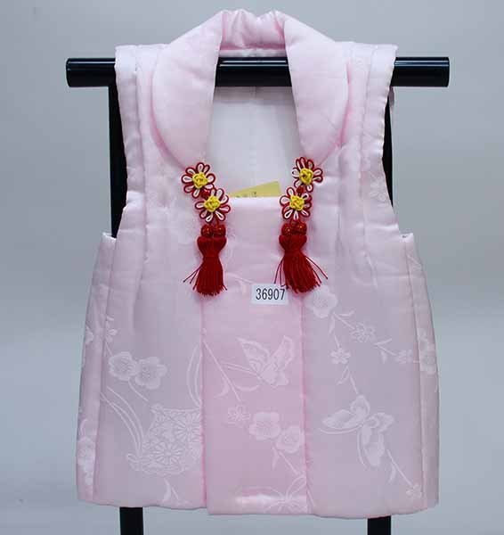 七五三 三歳 女児 被布コート 単品 正絹 日本製 薄ピンク地 ひな祭り 新品（株）安田屋 NO36907