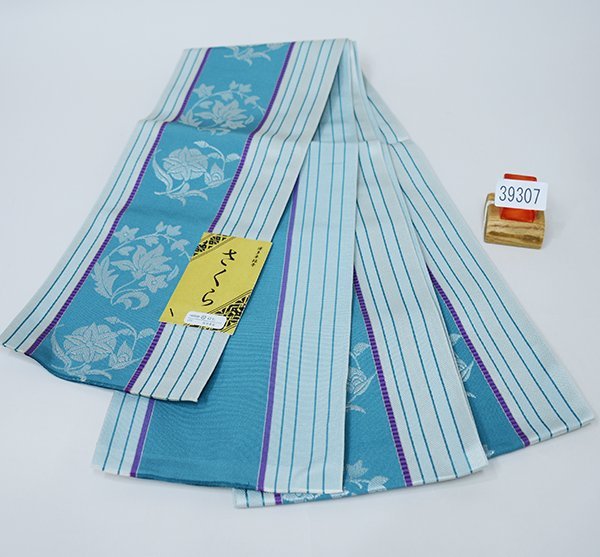 半幅帯 正絹 博多織 小袋帯 日本製 絹100% さくら メール便可 新品（株）安田屋 NO39307