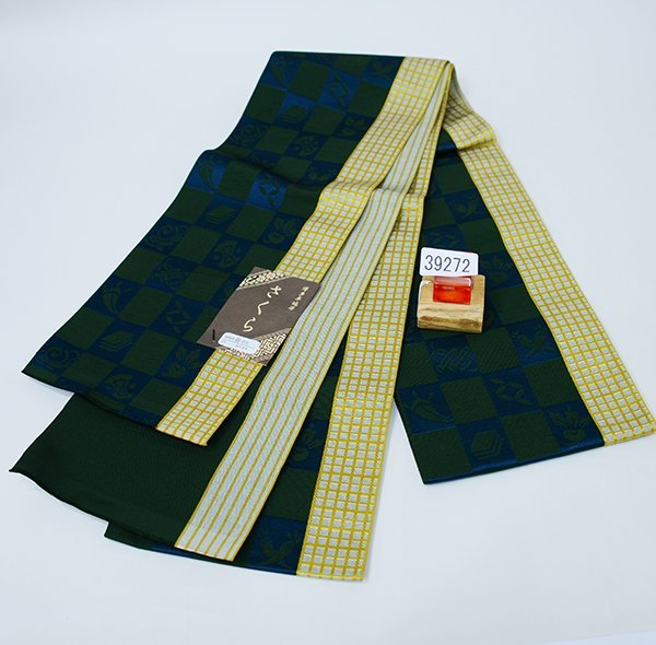 半幅帯 正絹 博多織 小袋帯 日本製 絹100% さくら メール便可 新品（株）安田屋 NO39272