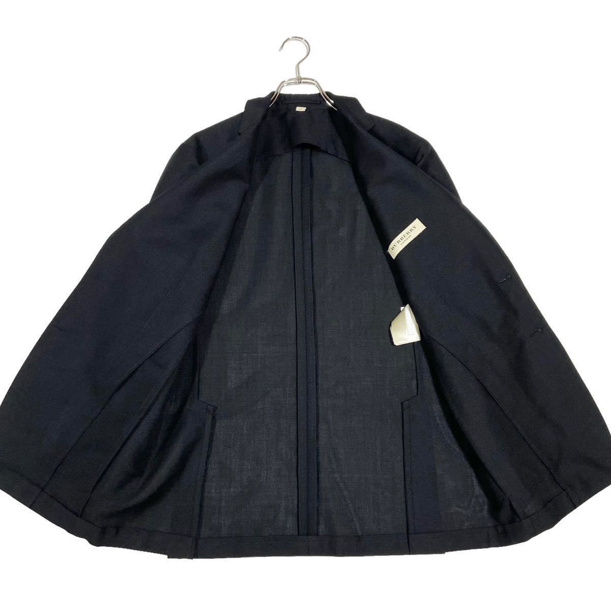極美品 BURBERRY LONDON テーラードジャケット シングル 2B Italy イタリア製 size50 モヘヤ ウール ブラック 黒 バーバリー_画像7