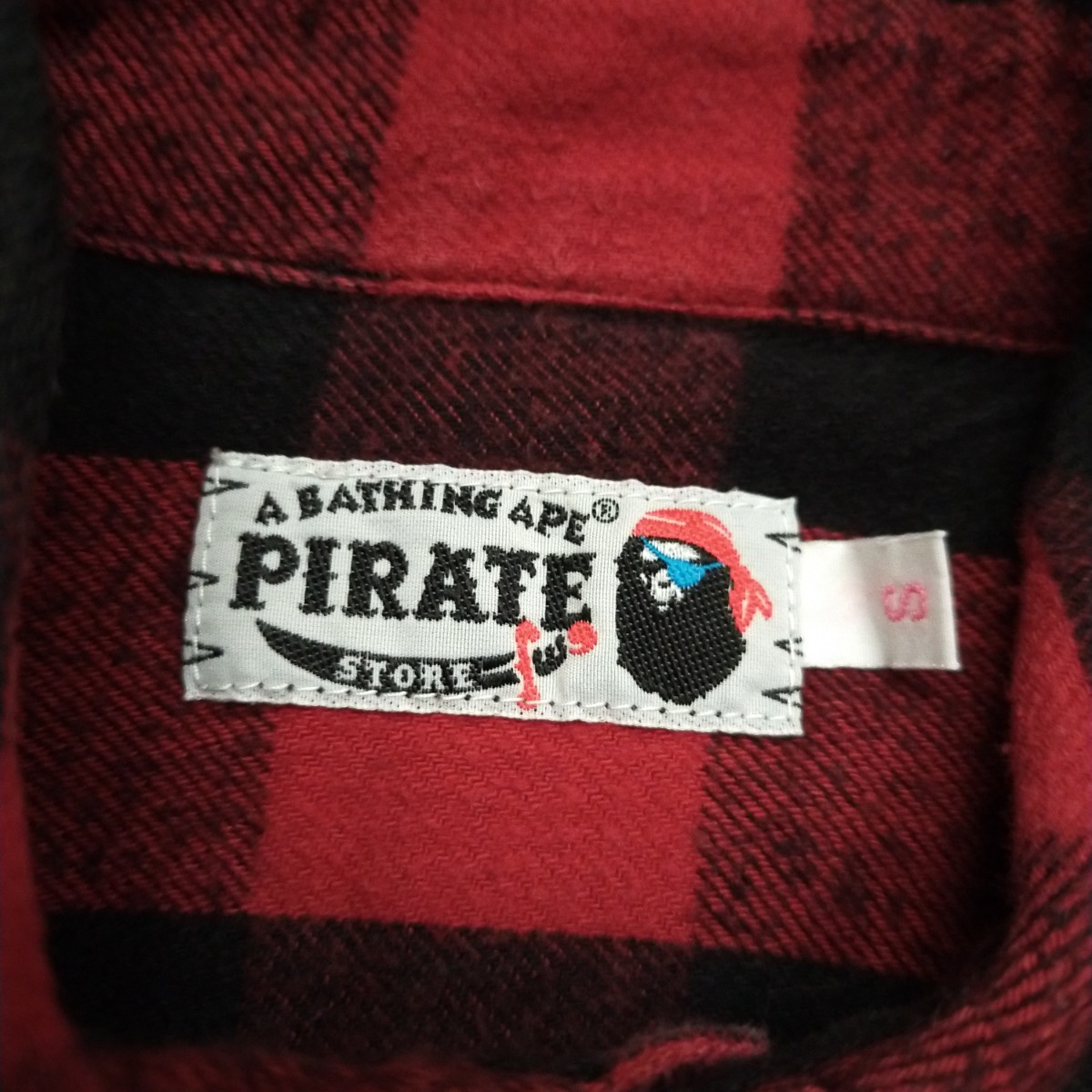 A BATHING APE ブロックチェックネルシャツ PIRATE パイレーツ ア ベイシング エイプ _画像5