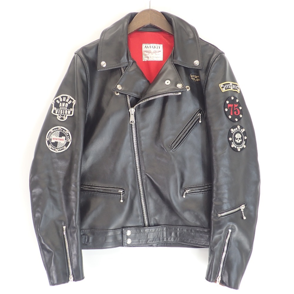 Lewis Leathers ルイスレザー x HYSTERIC GLAMOUR 02201LB02 サイクロン ホースハイド ライダース ジャケット L ブラック メンズ_画像2