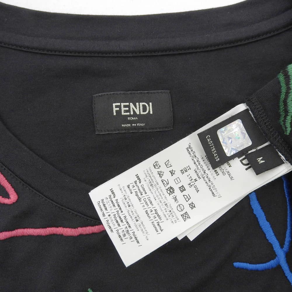 美品 FENDI フェンディ AH0V 21AW ARTIST ALLOVER TEE 半袖 Tシャツ トップス メンズ ブラック M FY0936_画像4