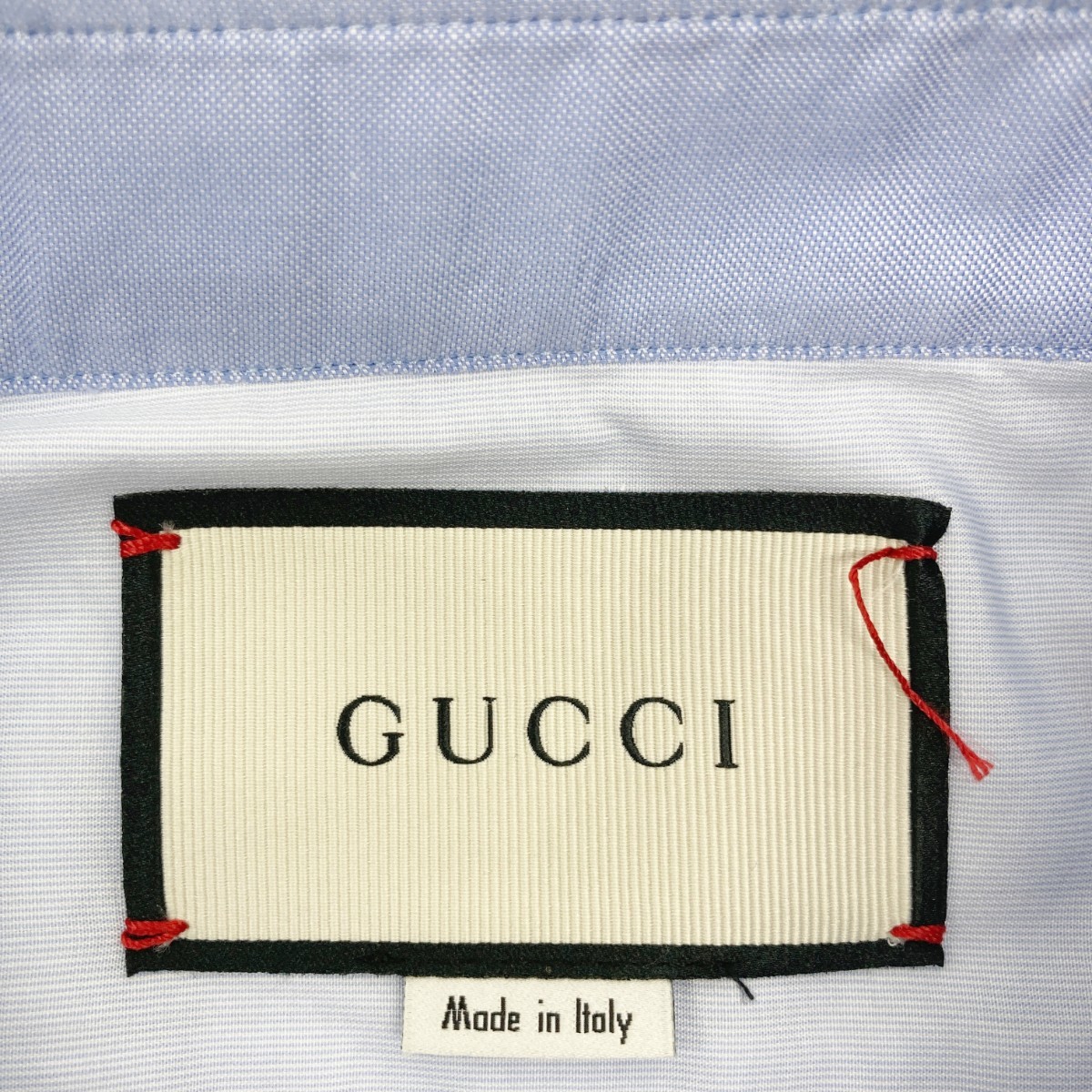 GUCCI グッチ 521948 ブルー コットン タイガーエンブロイダリー シャツ ライトブルー 42 トップス コットン メンズ 中古_画像4