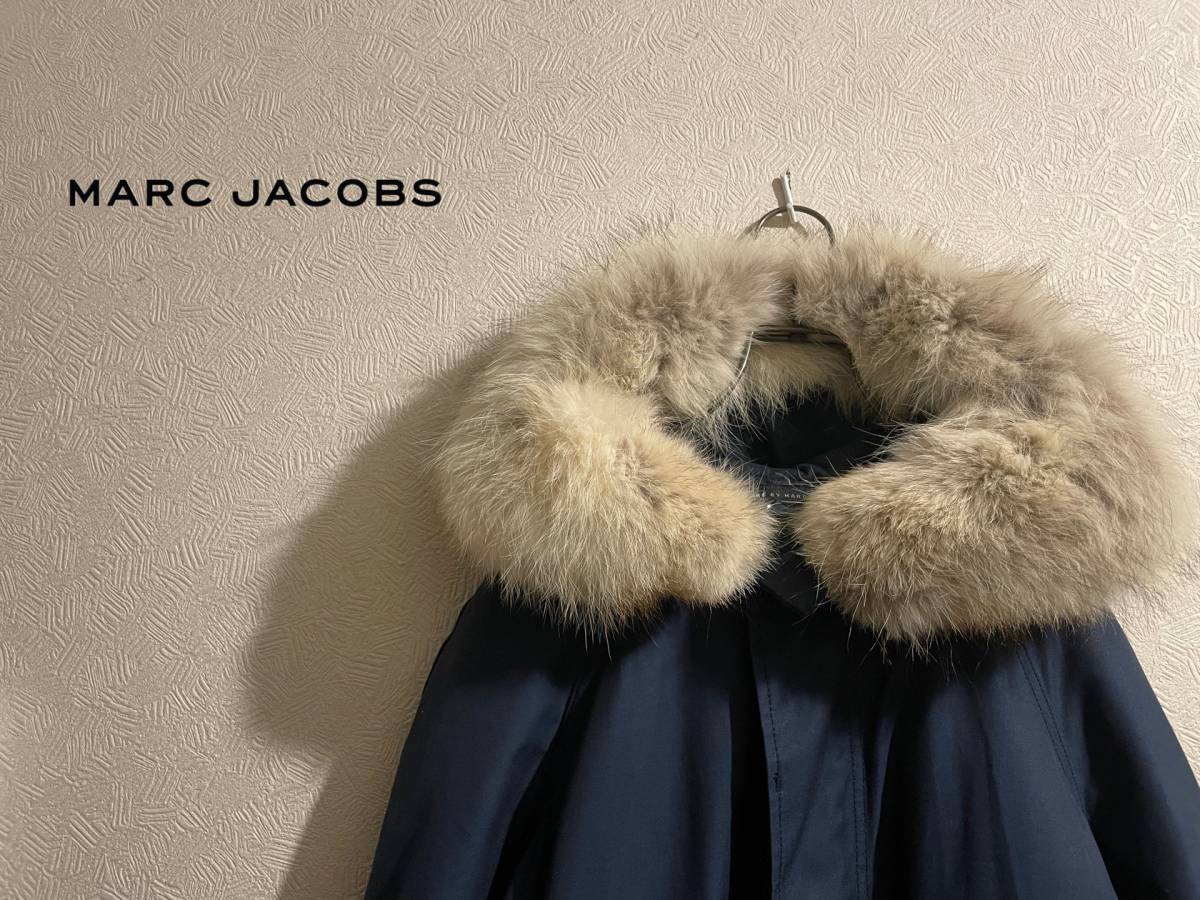 ◯ MARC JACOBS コヨーテファー モッズ コート / マークジェイコブス ミリタリー N-3 M65 ネイビー 紺 XS Mens  #Sirchive