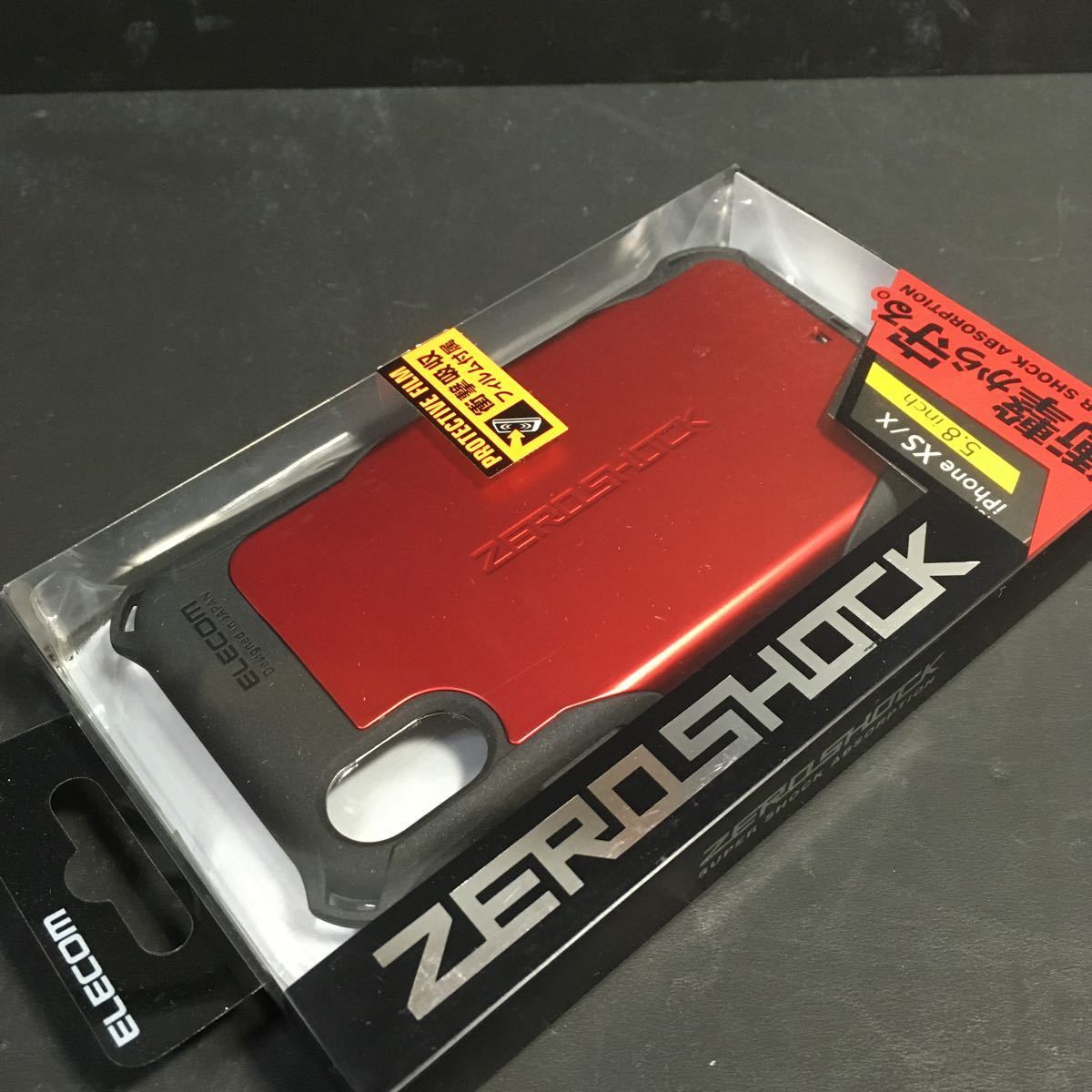  new goods * including postage Elecom iPhone XS/X for 5.8 -inch all directions impact absorption case ZEROSHOCK PM-A18BZERORD red regular price 4.2 thousand jpy A1920 A2097 A2098