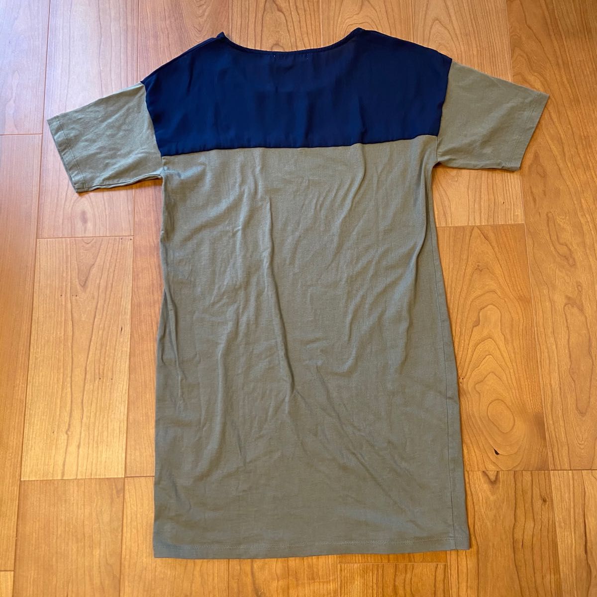 OZOC オゾック　トップス　Tシャツ　半袖　バイカラー　紺　カーキ　ネイビー　38 M