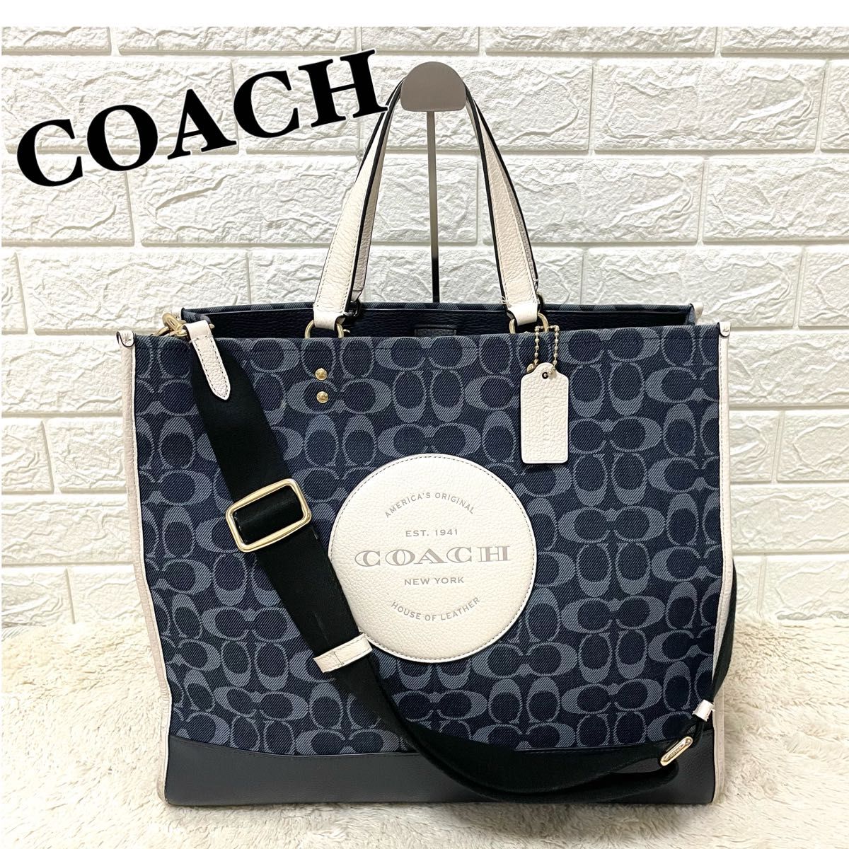 COACH コーチ シグネチャー 2way トートバッグ 大容量 Lサイズ A4