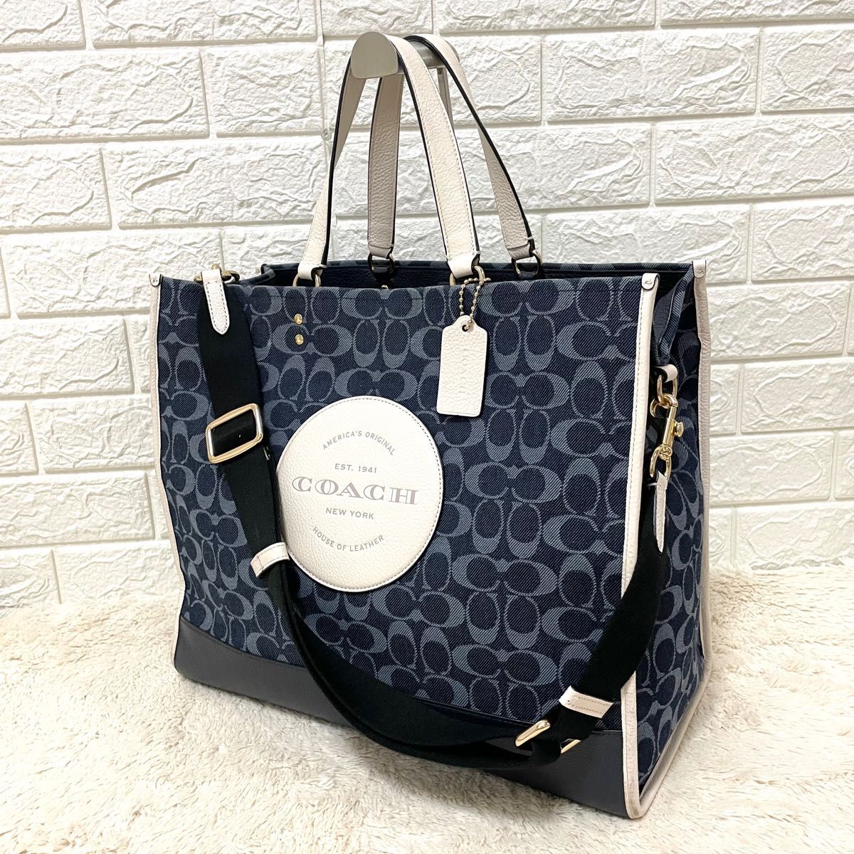 COACH コーチ シグネチャー 2way トートバッグ 大容量 Lサイズ A4