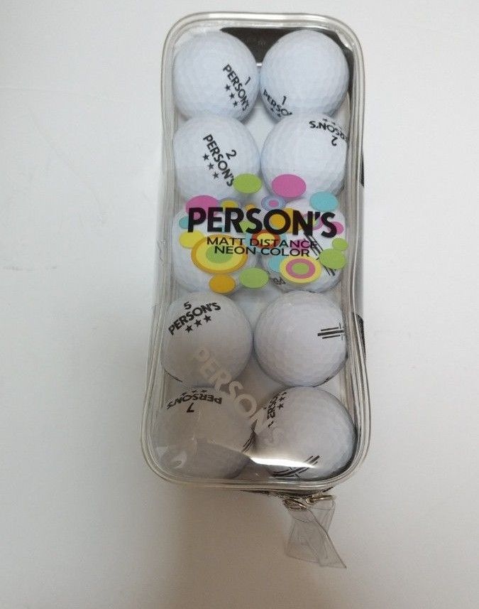 (新品)PERSON'S GOLF ゴルフボール　マットディスタンス　ソフト　ネオンカラーボール　ホワイト　10個入