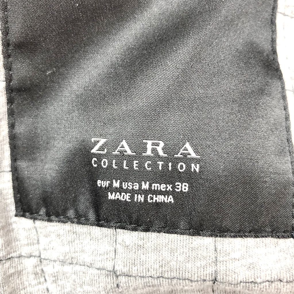 【人気】ZARA / ザラ パーカー ジップアップ フード付き キルティング素材 刺繍 ブラック USAサイズM/S6016_画像6