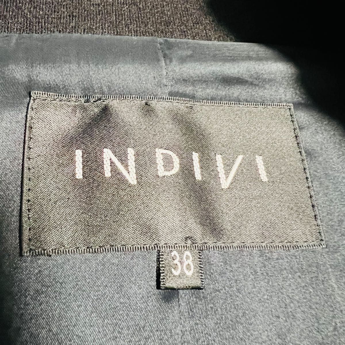 INDIVI インディヴィ ウールコート ポンチョライク スタンドカラー M