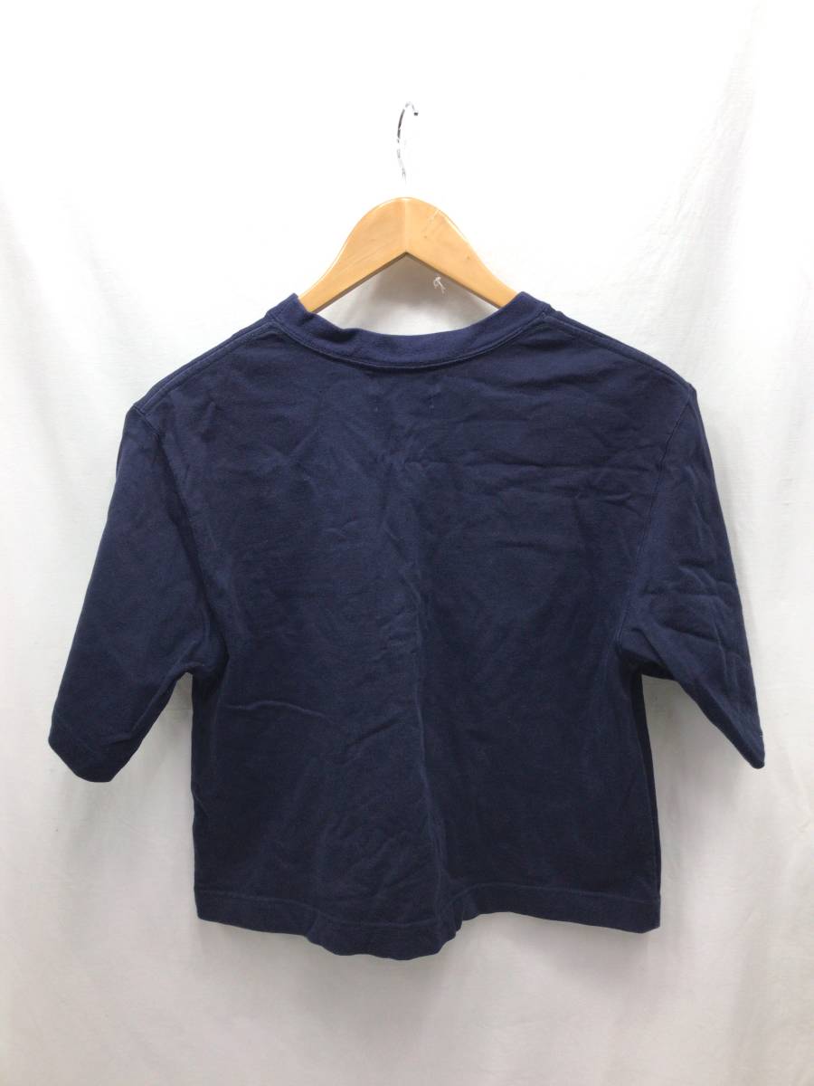 ALL ORDINARIES オールオーディナリーズ 半袖Tシャツ ショート丈 ネイビー レディース サイズF 23090402_画像2