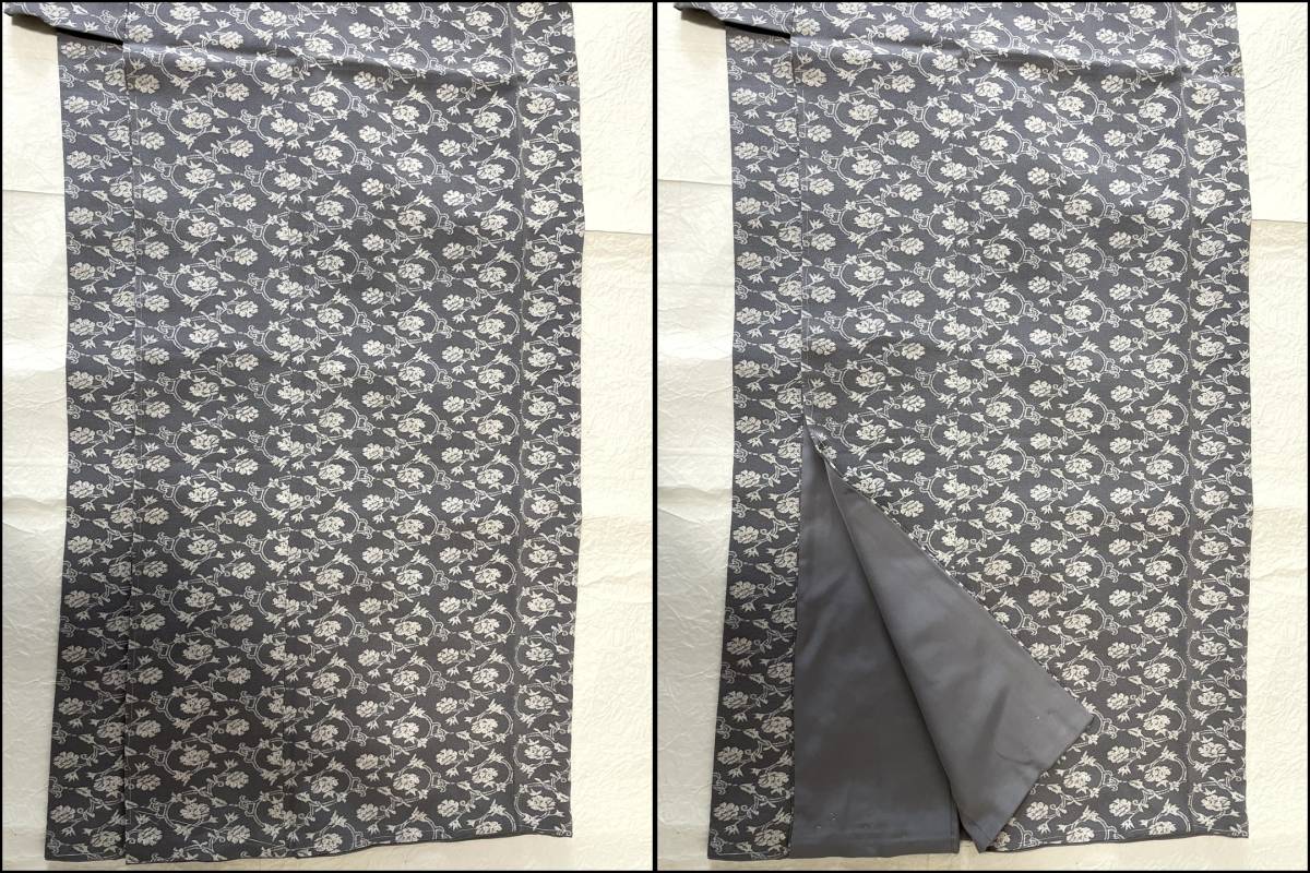 数量は多い □着物の越田□裄64身丈158 正絹 小紋 袷 広衿 ちりめん