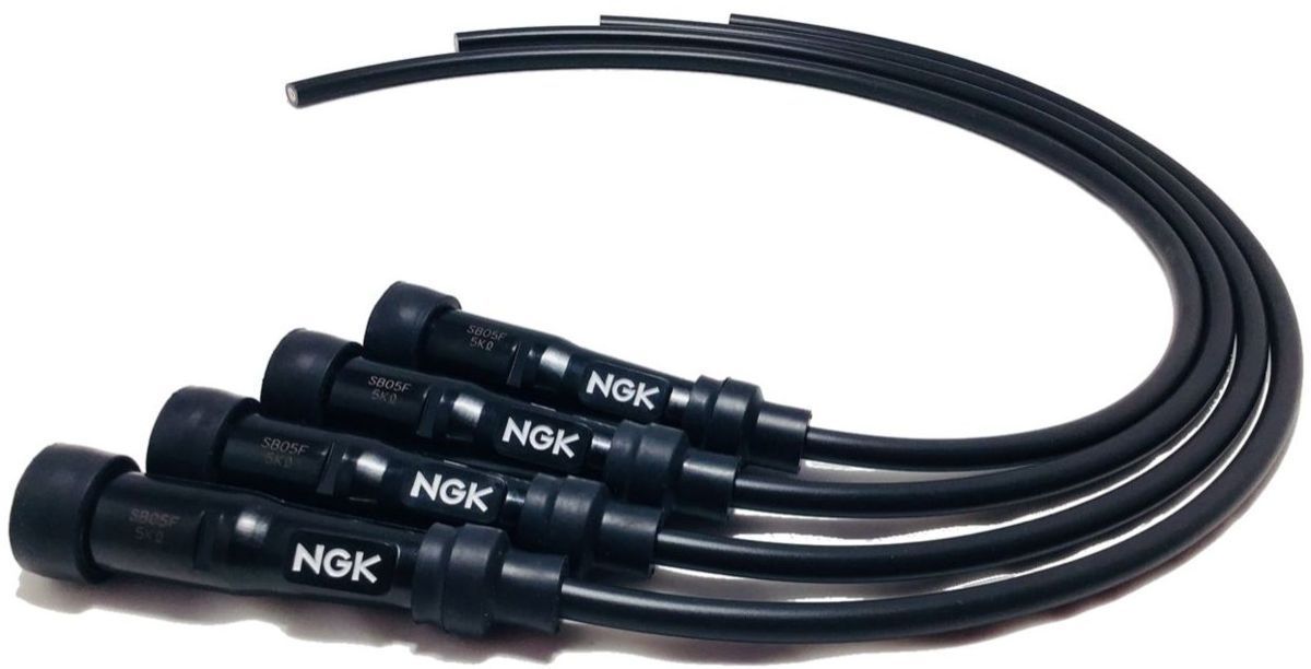 NGK プラグコード・プラグキャップ セット 黒 4本/S型 FZ250フェーザー/FZR250R/ジール250（FZX250）