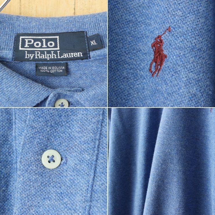 USA Polo ポロ ラルフローレン 長袖ポロシャツ ブルーXL aw13