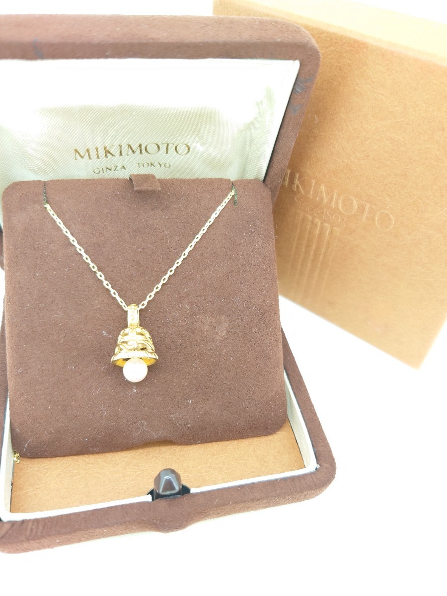 MIKIMOTO　ミキモト　ベル　　パール　　ネックレス　　k18