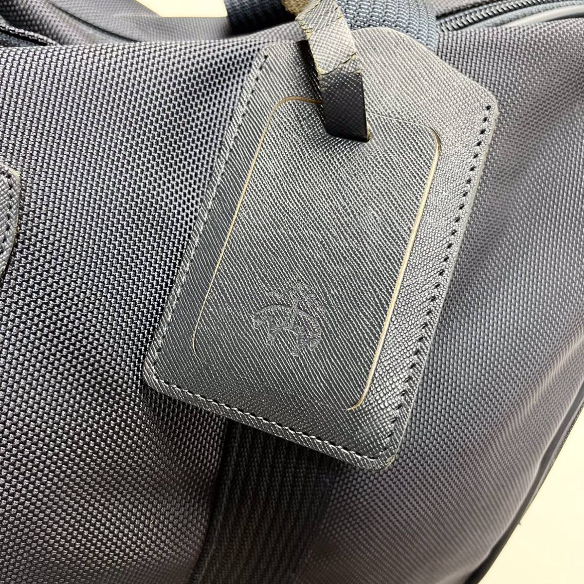 Brooks Brothers ブルックスブラザーズ ボストンバッグ 2way ショルダーバッグ 旅行鞄 ネイビー キャンバス レザー 本革 メンズ_画像5