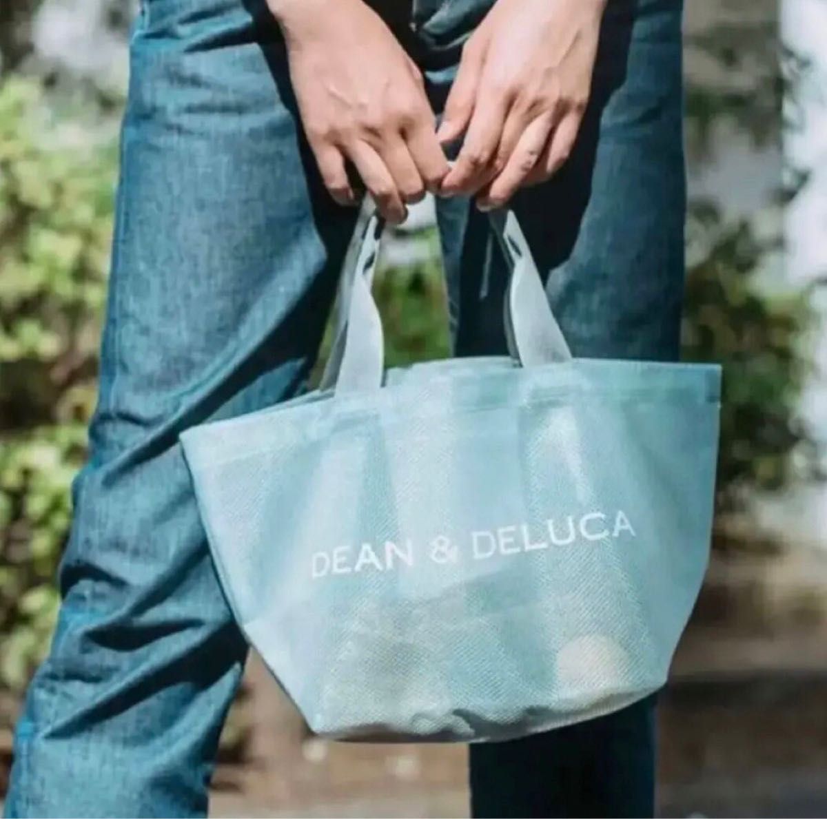 【SALE】DEAN & DELUCA メッシュトートバッグ ミントブルー S☆