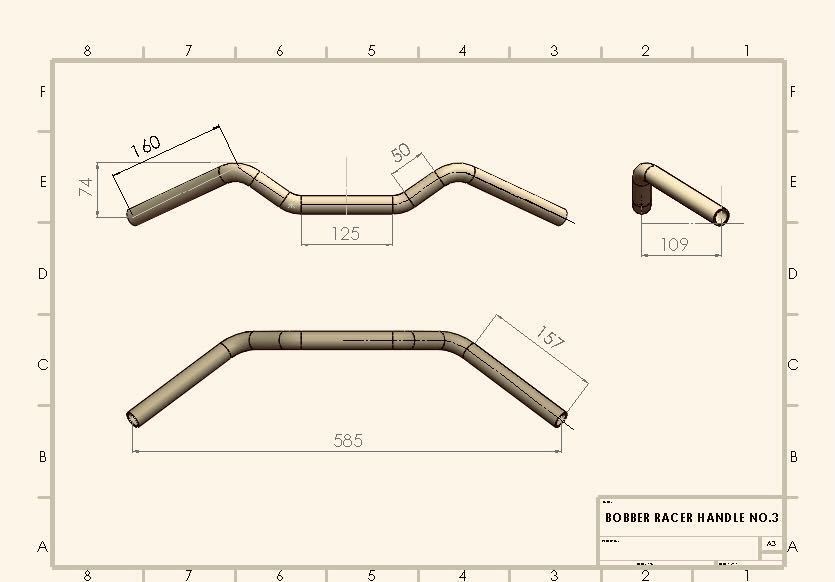 スピードスター　フランダース　スタイル　ナロー　レーサー　ハンドル　#3 スチール仕上　ナックル　パン　ショベル サイドバルブ　UL_画像6