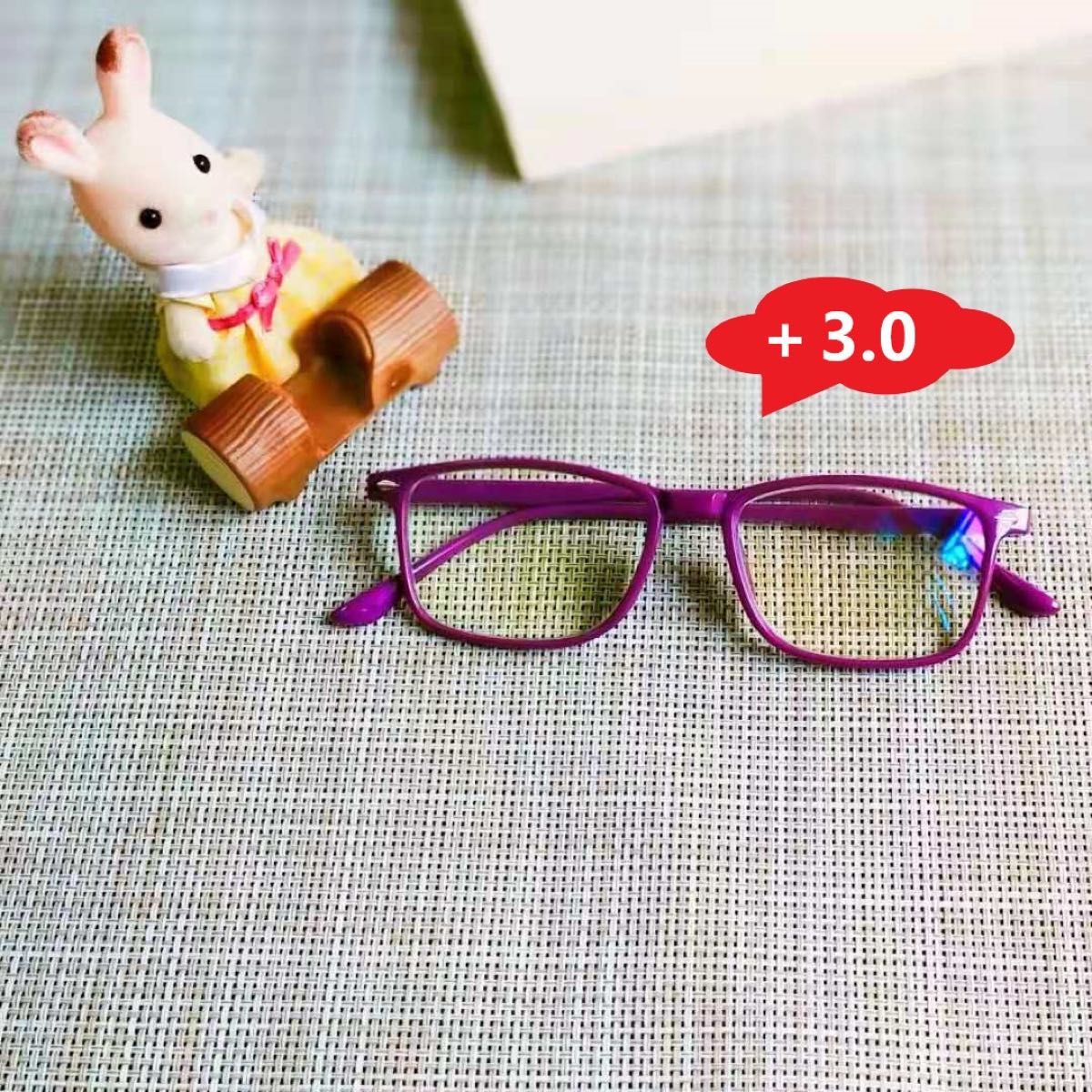 パープル【新品未使用】 老眼鏡+3.0シニアグラス  ブルーライトカット