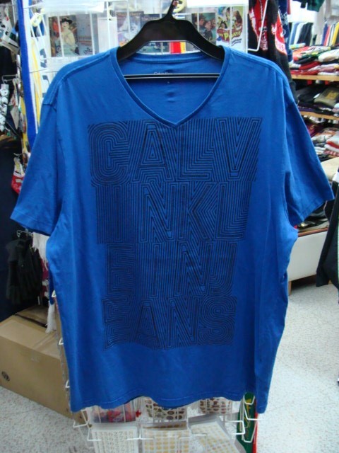 Calvin Klein JEANS カルバンクライン 半袖Tシャツ ブルー (XL)　　_画像2
