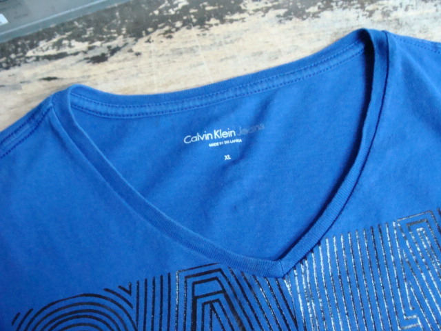 Calvin Klein JEANS カルバンクライン 半袖Tシャツ ブルー (XL)　　_画像5