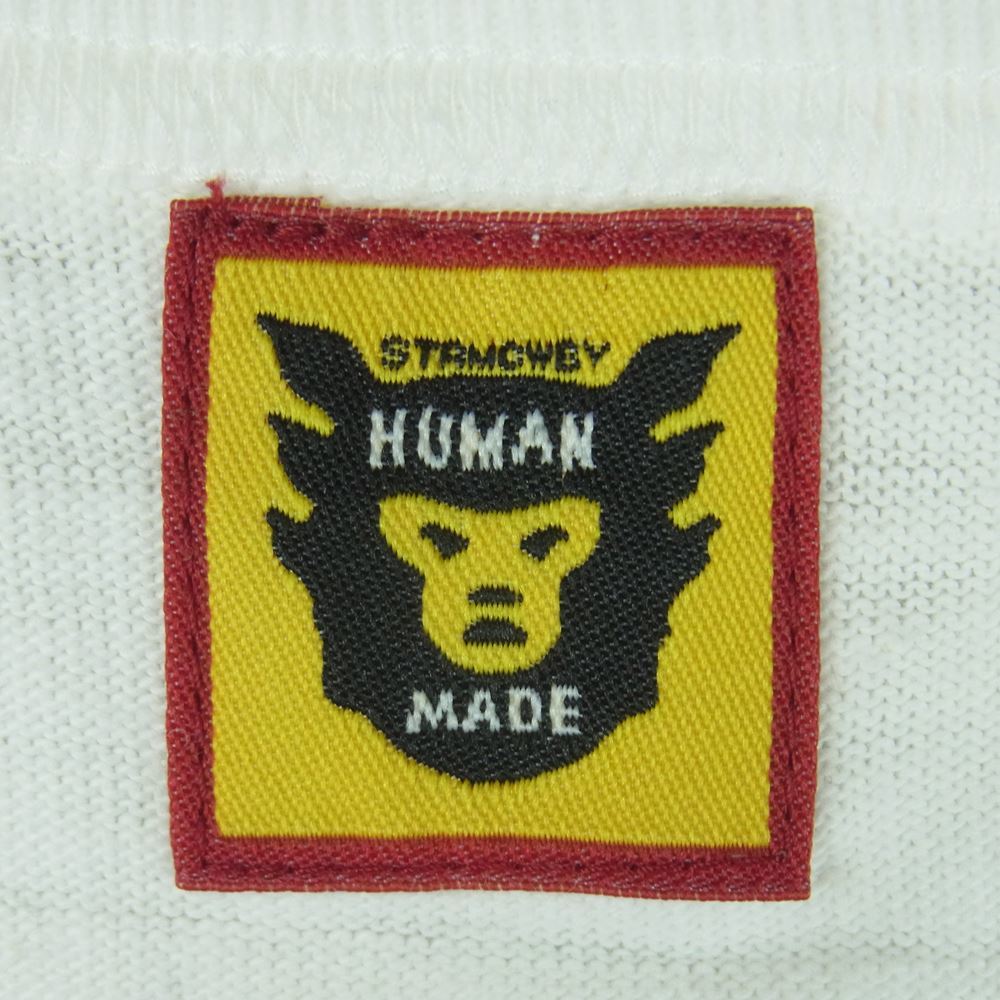 HUMAN MADE ヒューマンメイド HM19CS026 Polar Bear Logo シロクマ バックプリント ポケット ワッペン 半袖 Tシャツ S【中古】_画像4