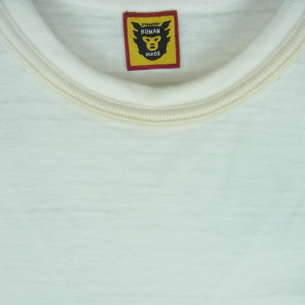 HUMAN MADE ヒューマンメイド HM19CS026 Polar Bear Logo シロクマ バックプリント ポケット ワッペン 半袖 Tシャツ S【中古】_画像3