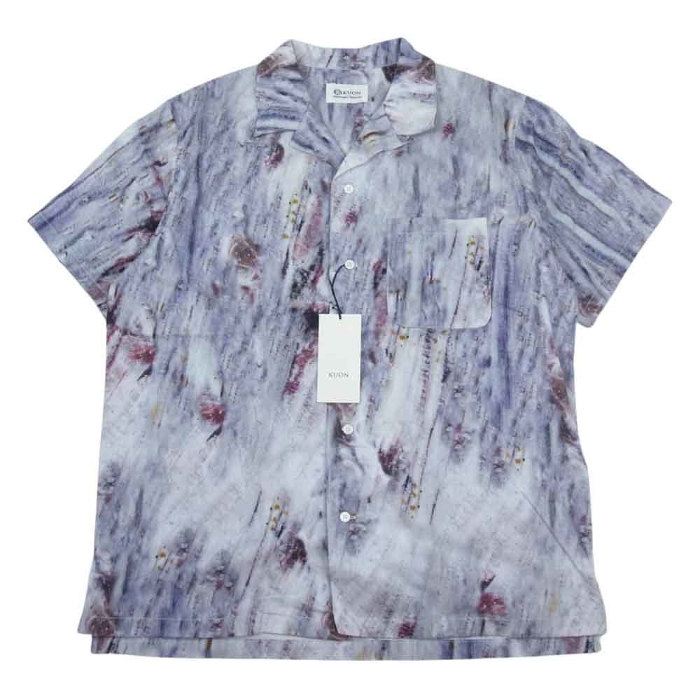 クオン KUON 113SH021000 Camp Collar Cotton Shirt キャンプカラー コットン 半袖 シャツ M【新古品】【未使用】【中古】