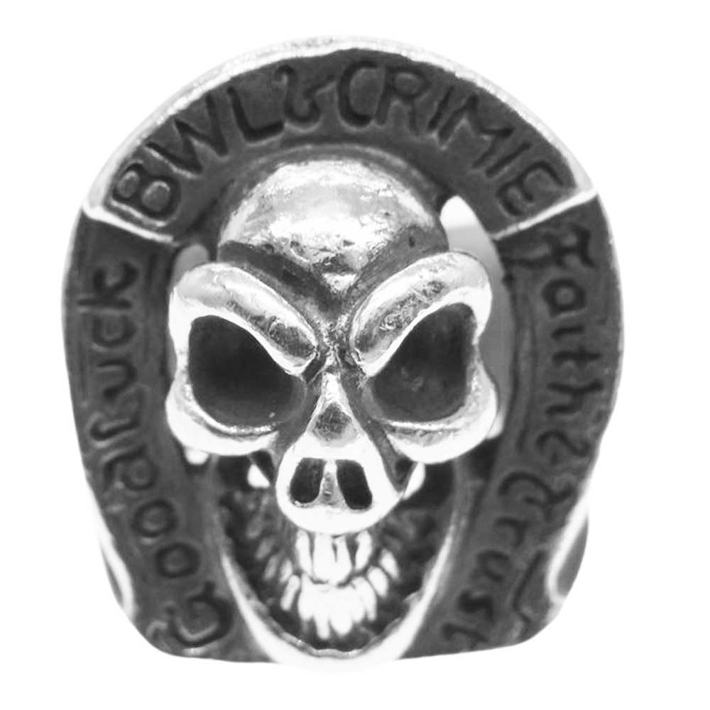 上品な Skull BW クライミー CRIMIE × ビルウォールレザー LEATHER WALL BILL Horseshoe シルバー系【中古】 リング ホースシュー スカル Ring 指輪
