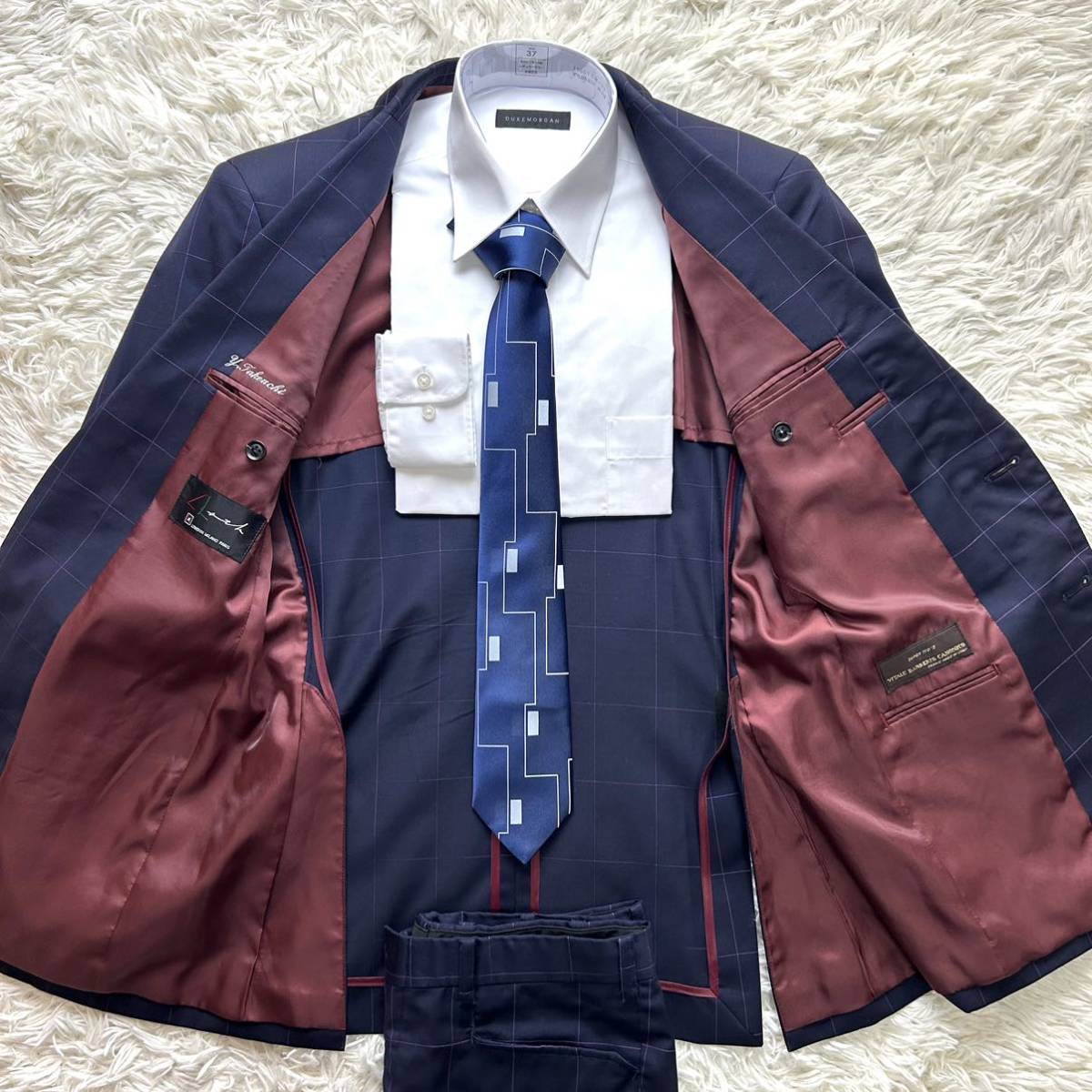 THE SUIT COMPANY セットアップ カノニコ ネイビー チェック柄M-
