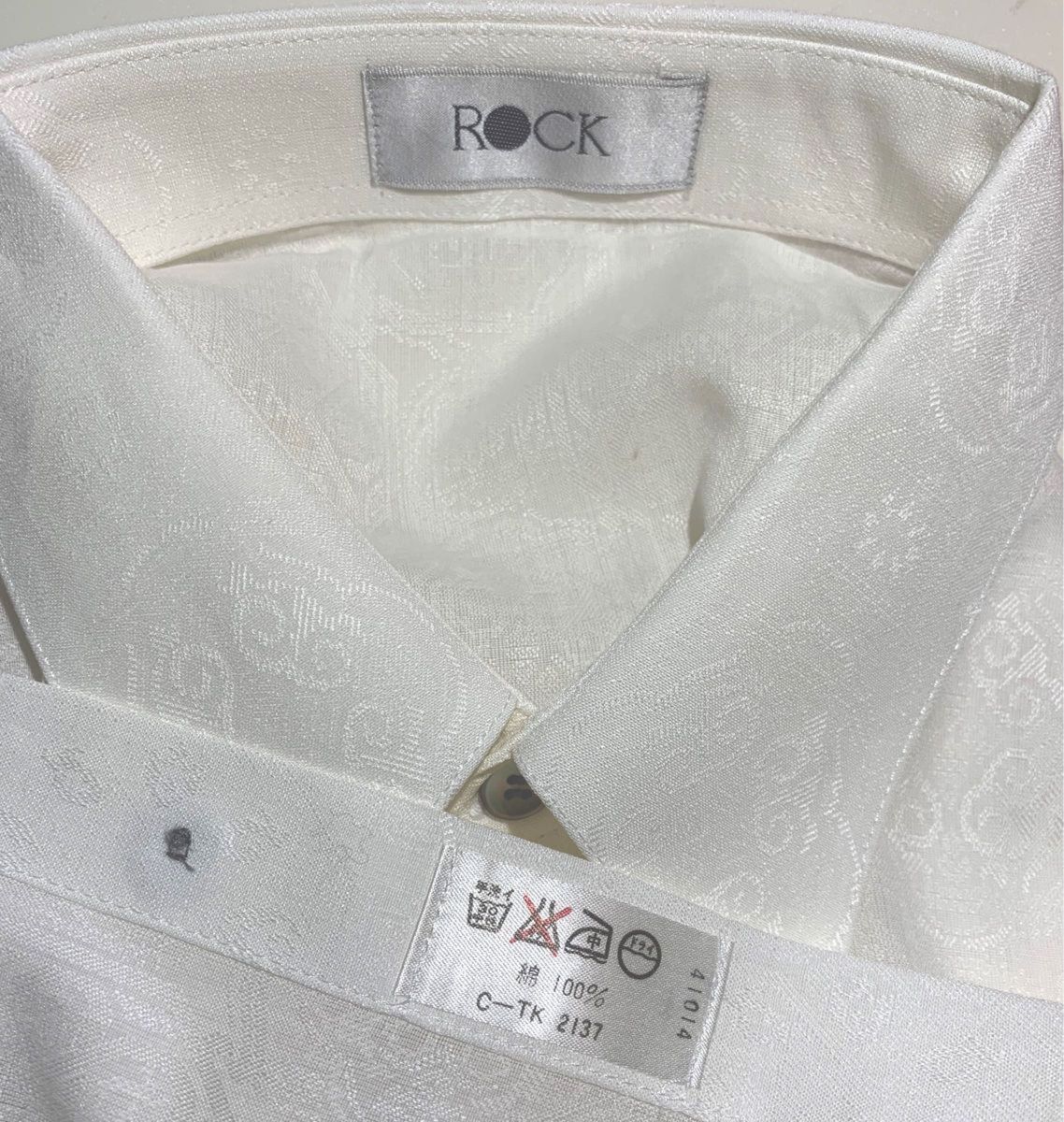 新品未使用タグ付★ROCK ビジネスシャツ 長袖シャツ メンズ アイボリー　Lサイズ