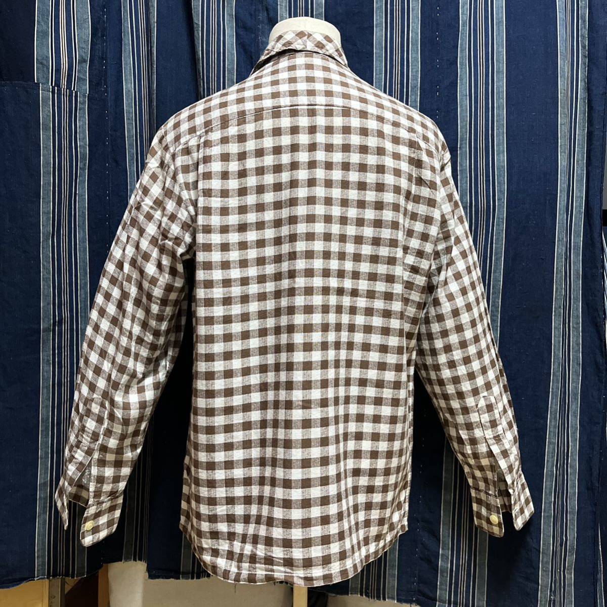 60s warmen harris long sleeve Italian collar shirt アメリカ製 usa製 トラッド アイビー ivy イタリアンカラー ギンガム チェックの画像3