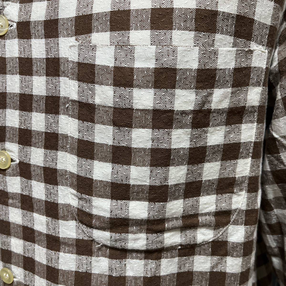60s warmen harris long sleeve Italian collar shirt アメリカ製 usa製 トラッド アイビー ivy イタリアンカラー ギンガム チェックの画像6