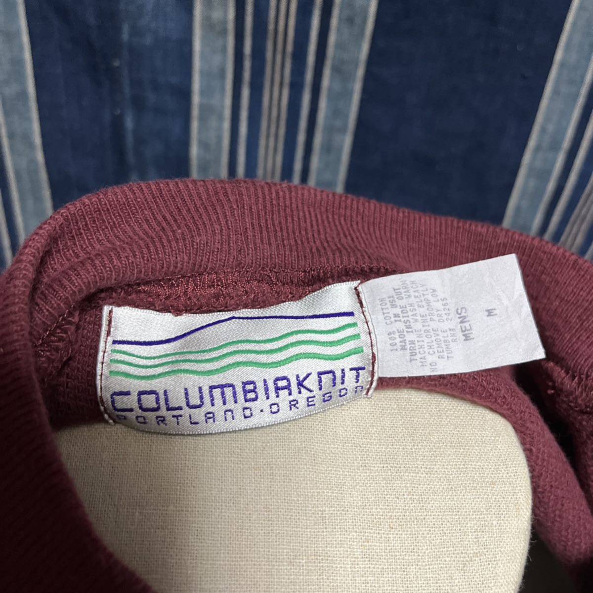 90s 00s columbia knit long sleeve shirt 90年代 y2k コロンビアニット 鹿の子 カットソー アメリカ製_画像9