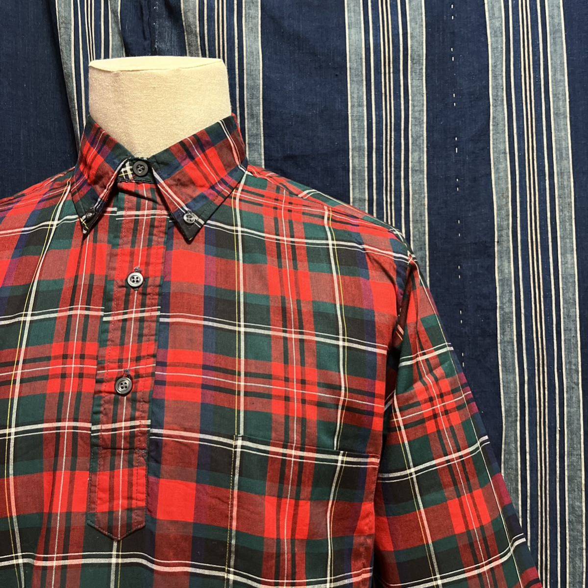 60s pilgrim sears usa long sleeve pullover shirt ボタンダウン プルオーバー チェック プレッピー トラッド trad アイビー ivy