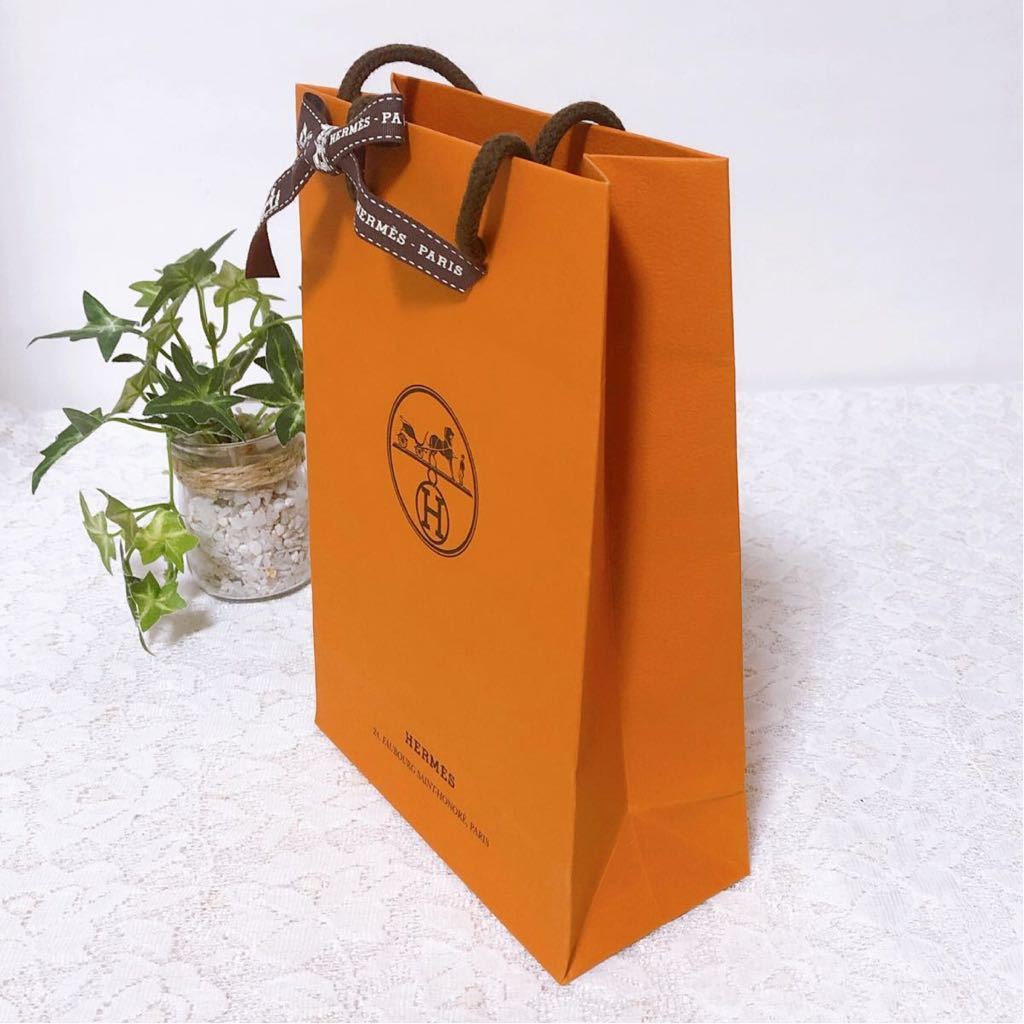 エルメス 「HERMES」ショッパー (3005) 正規品 紙袋 ショップ袋 ブランド紙袋 ショップバッグ 小物箱サイズ 15×21.5×7cm 折らずに配送_画像3