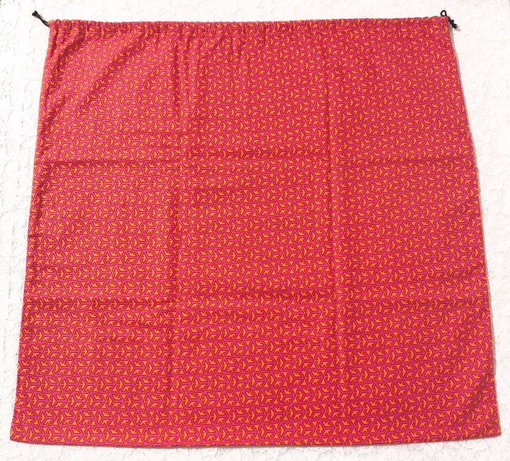 トリーバーチ「TORY BURCH」バッグ保存袋 (2964) 正規品 付属品 布袋 巾着袋 布製 オレンジ系 60×58cm 大きめ バッグ用 特大サイズ