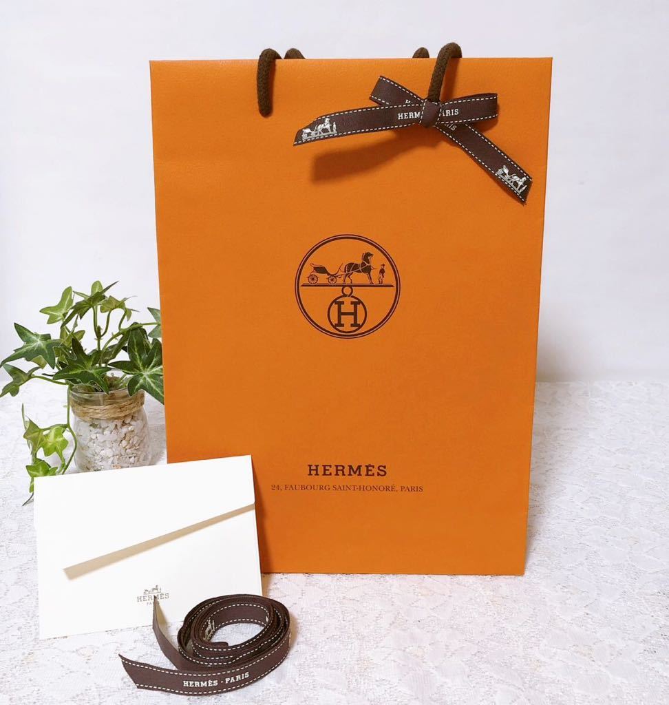 HERMES オレンジボックス、袋、リボン - ショップ袋