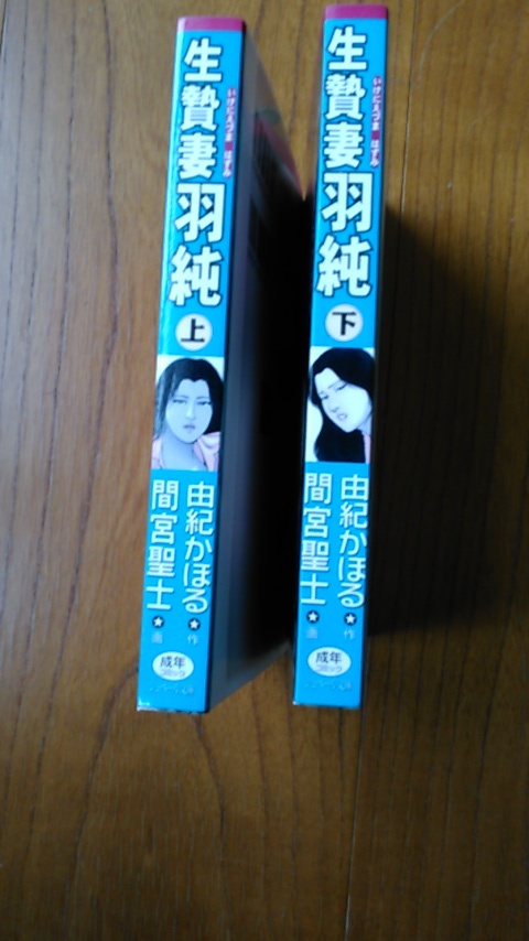  由紀かほる・作　間宮聖士・画《生贄妻・羽純》上下２巻揃い　未使用　シュベール文庫　２０００年_画像1