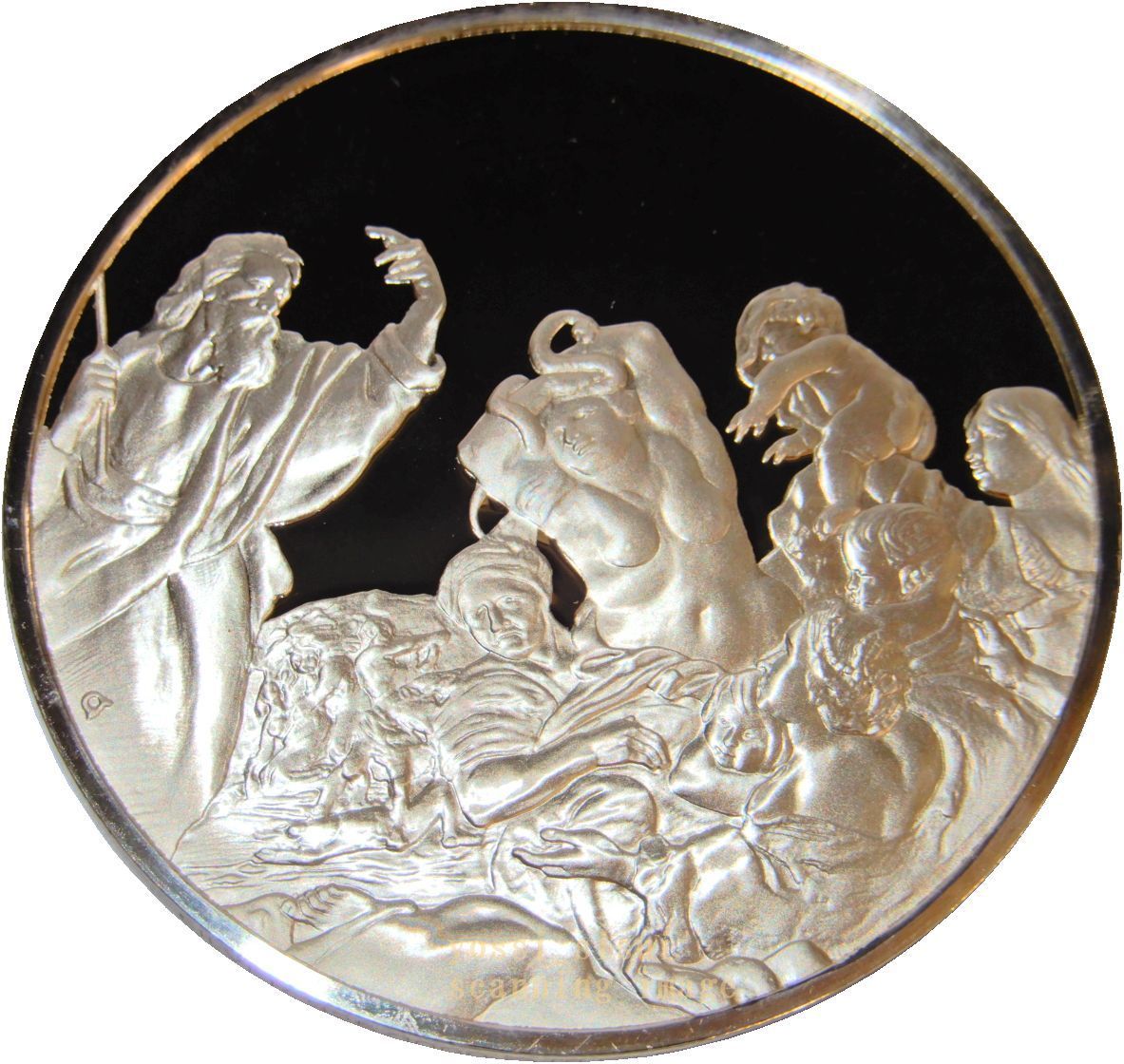 レア 限定品 世界の偉大な画家 ルーベンス 絵画 イエス キリスト教 旧約聖書 青銅の蛇 純銀製 メダル Silver925 記章 コイン コレクション