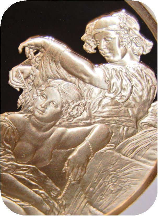 レア 限定品 世界の偉大な画家 ルーベンス 絵画 イスラエル王 ダビデ 妻バテシバ 記念品 記章 Silver925 純銀製メダル コイン コレクション