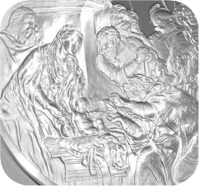 レア 希少品 世界の偉大な画家 ルーベンス 絵画 名画 キリスト教 イエス誕生 マギ 礼拝 記念 Silver925 純銀製メダル コイン コレクション